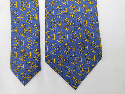 HERMES All-Over Print Navy 8.5cm Tie