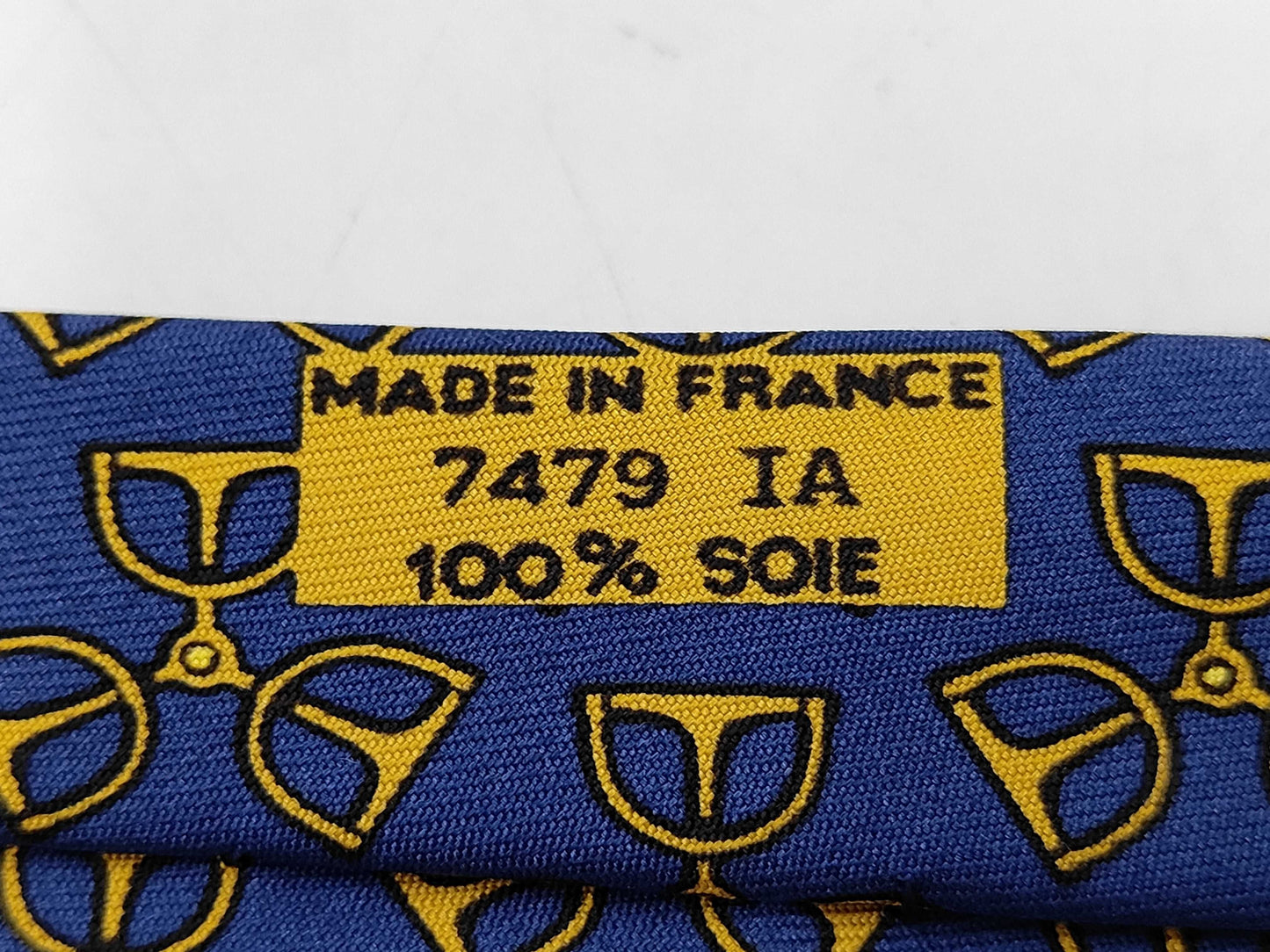 HERMES All-Over Print Navy 8.5cm Tie