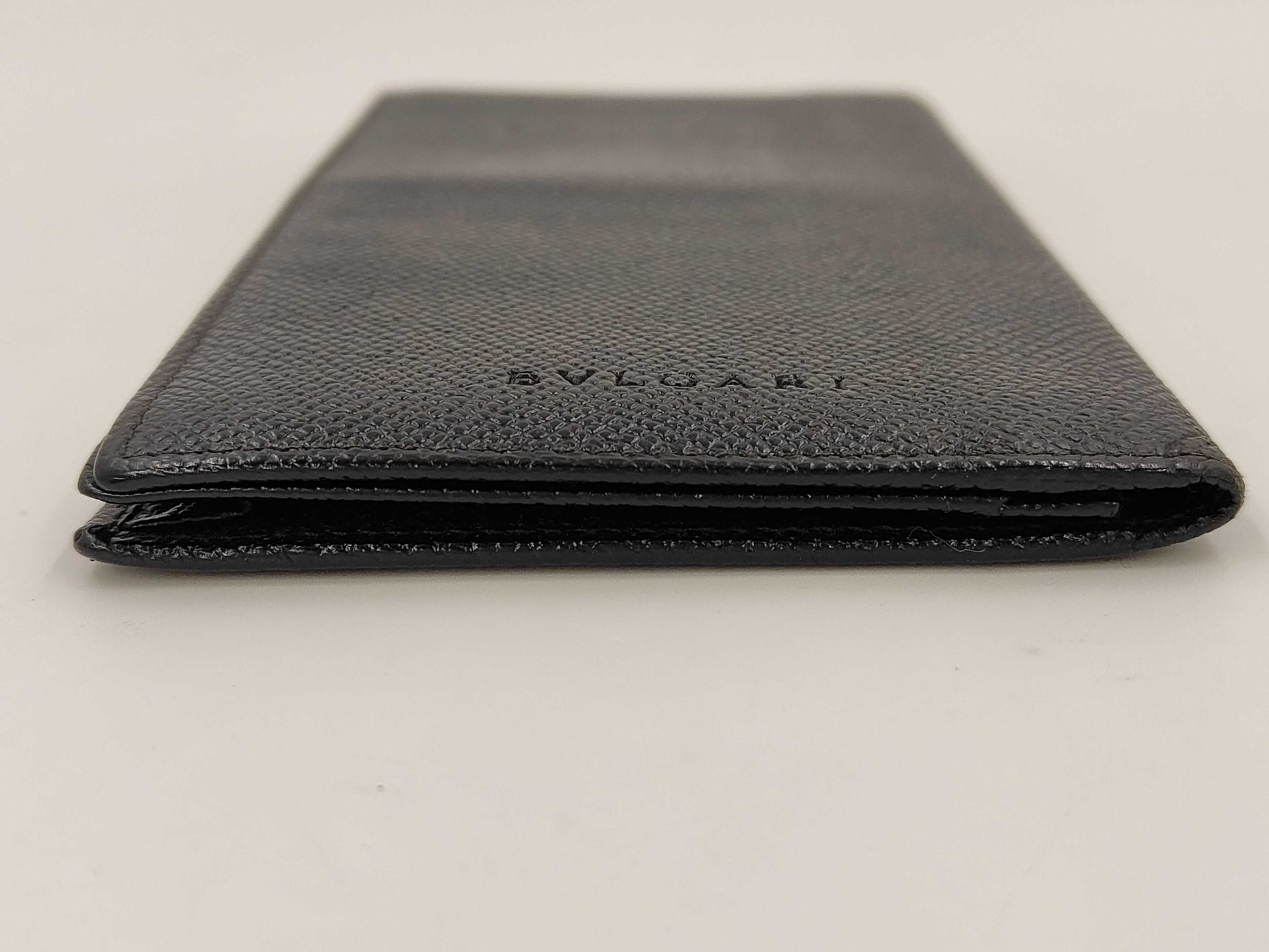 BVLGARI Leather Black Logo Embossed Billfold