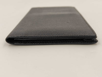 BVLGARI Leather Black Logo Embossed Billfold