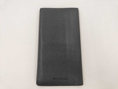 BVLGARI Leather Black Logo Embossed Billfold