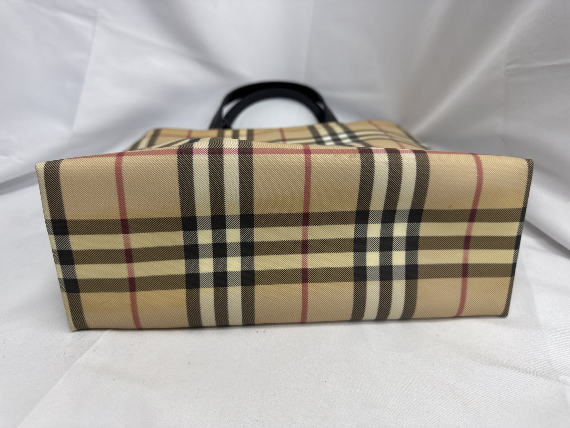 BURBERRY PVC Canvas Check W27H26D10 Tote Bag
