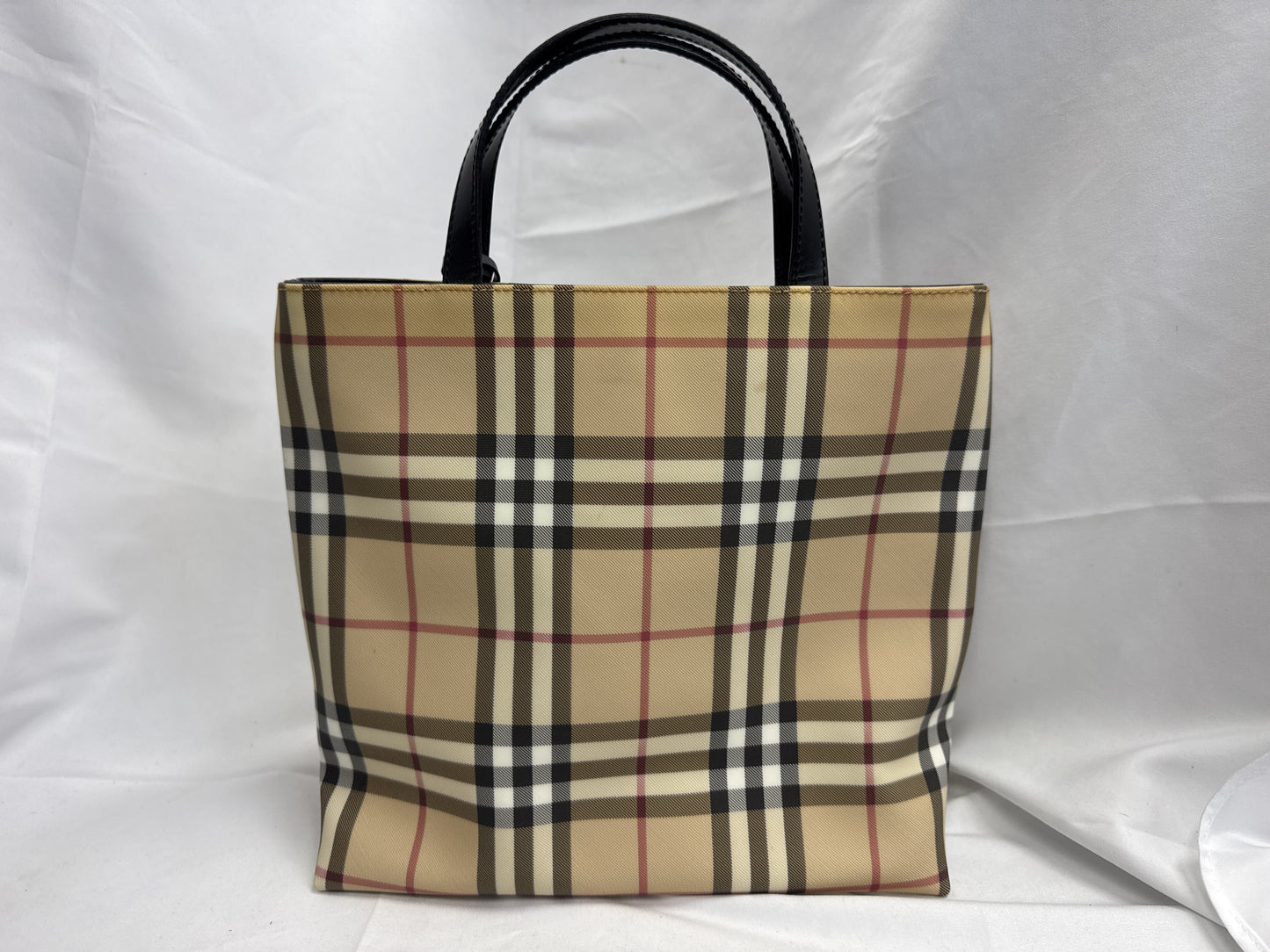 BURBERRY PVC Canvas Check W27H26D10 Tote Bag