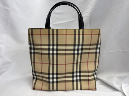 BURBERRY PVC Canvas Check W27H26D10 Tote Bag