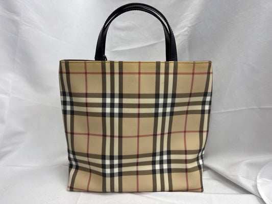 BURBERRY PVC Canvas Check W27H26D10 Tote Bag