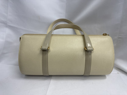 BURBERRY Burberry Leather Nova Check Gold Hardware Cylindrical Handbag