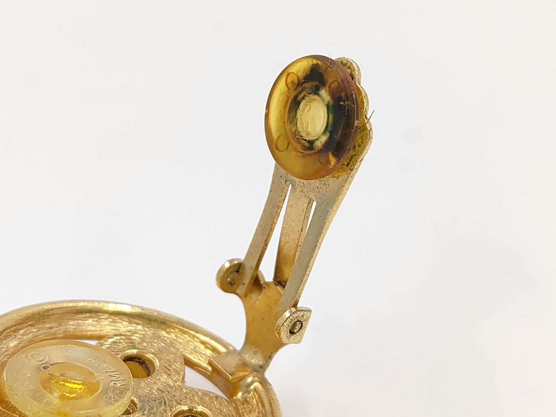 Dior Circle Flower Bijou Color Stone Large Gold Earrings