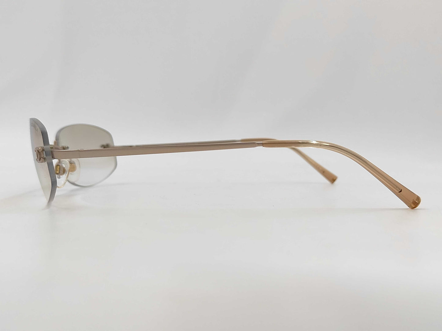  CHANEL Coco Mark Rimless Sunglasses Gray Sunglasses & Glasses