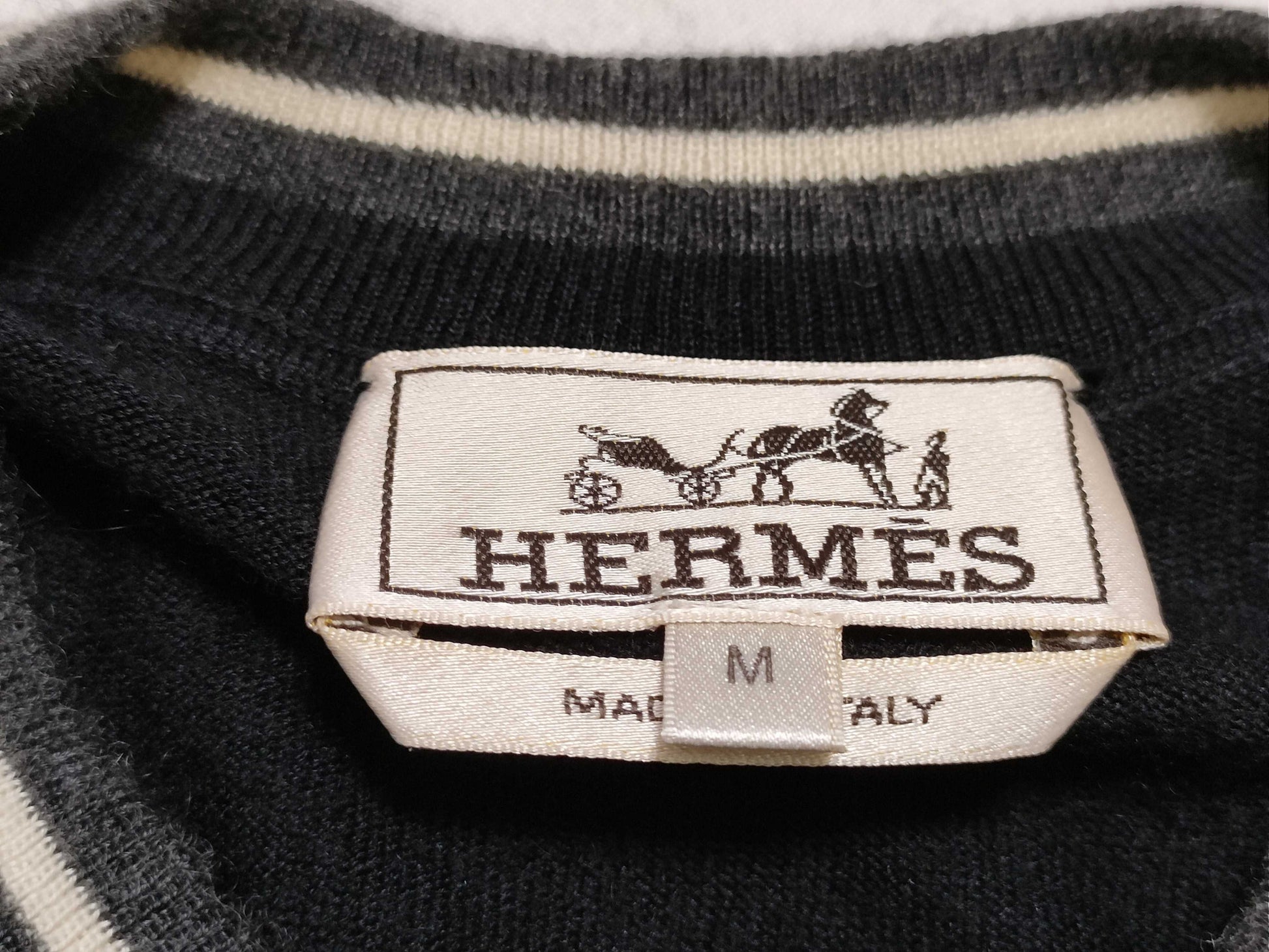 HERMES Zip-Up Cardigan, Cashmere and Silk, Black, Size M