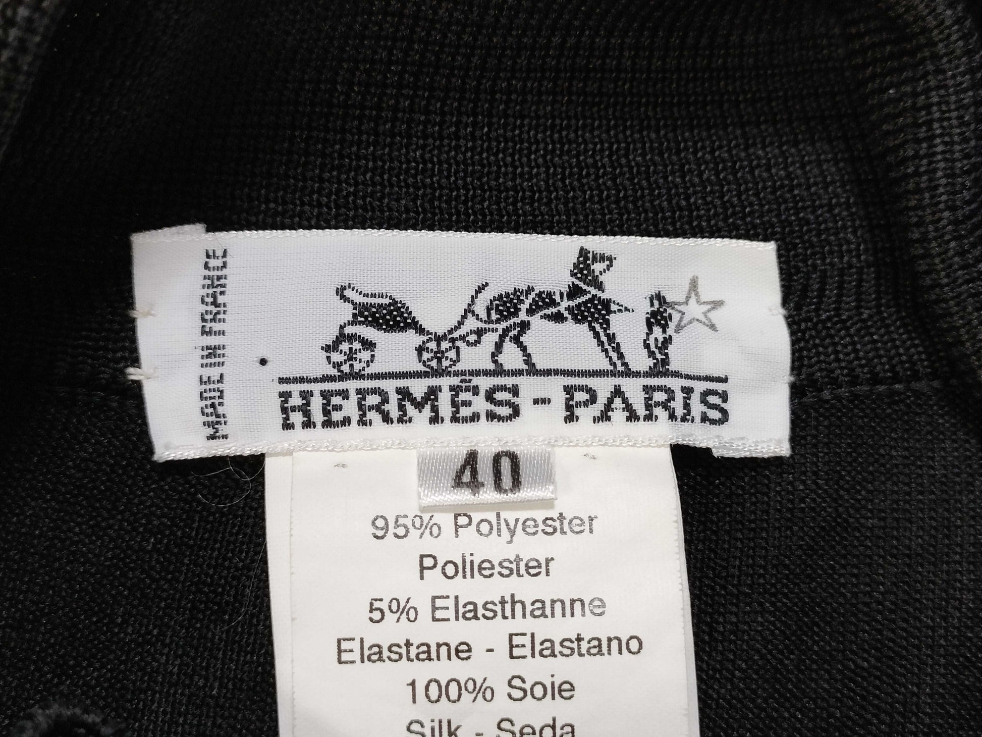 HERMES Cardigan Velvet Serie Button Black Size 40 Tops