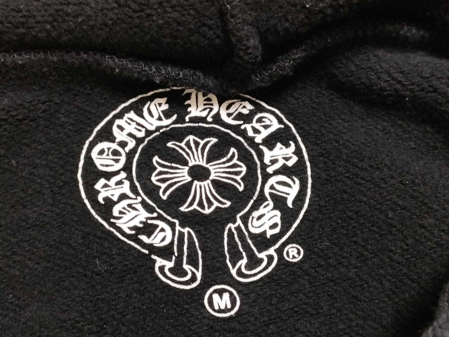CHROME HEARTS New Scroll Label Hoodie Zip M Black Tops