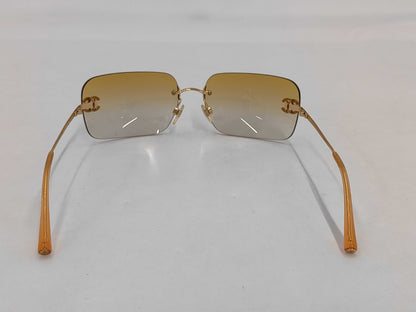  CHANEL Coco Mark Sunglasses with Rhinestones, Orange