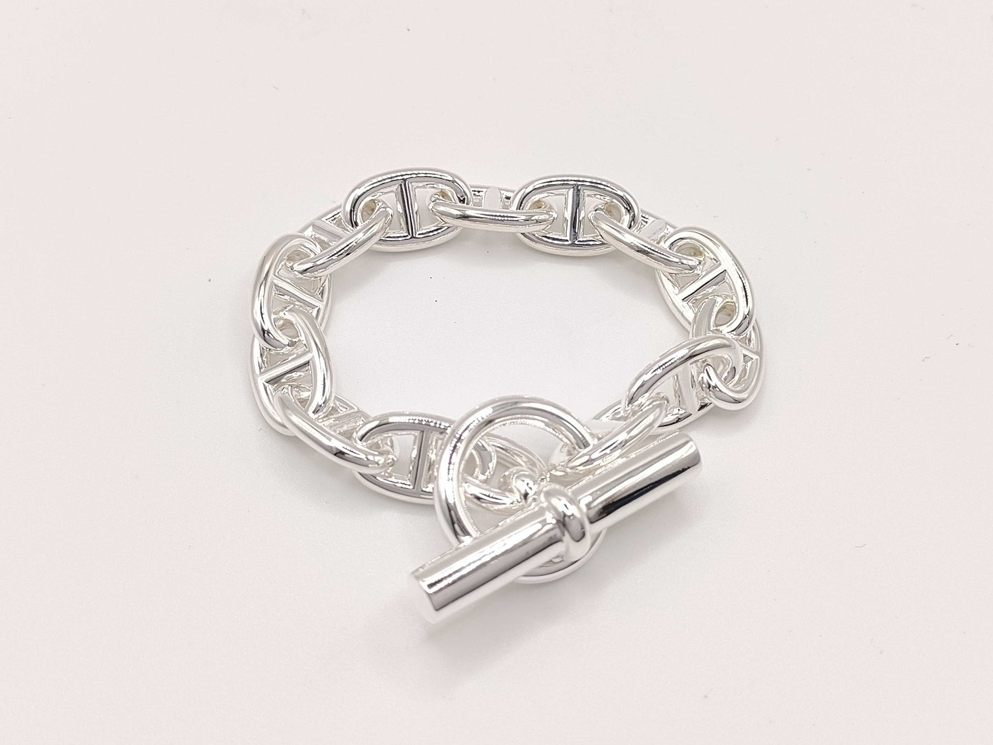 HERMES Chaine d'Ancre MM 13 links 49.4g 22 stamped Ag925 bracelet/bangle