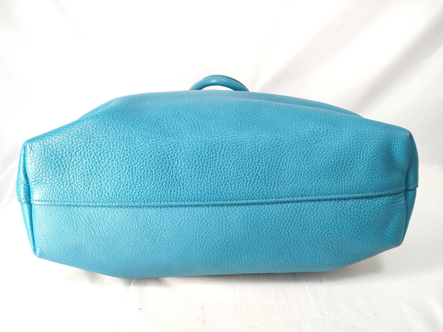 PRADA Prada Leather 2-Way Handbag in Blue with Silver Hardware