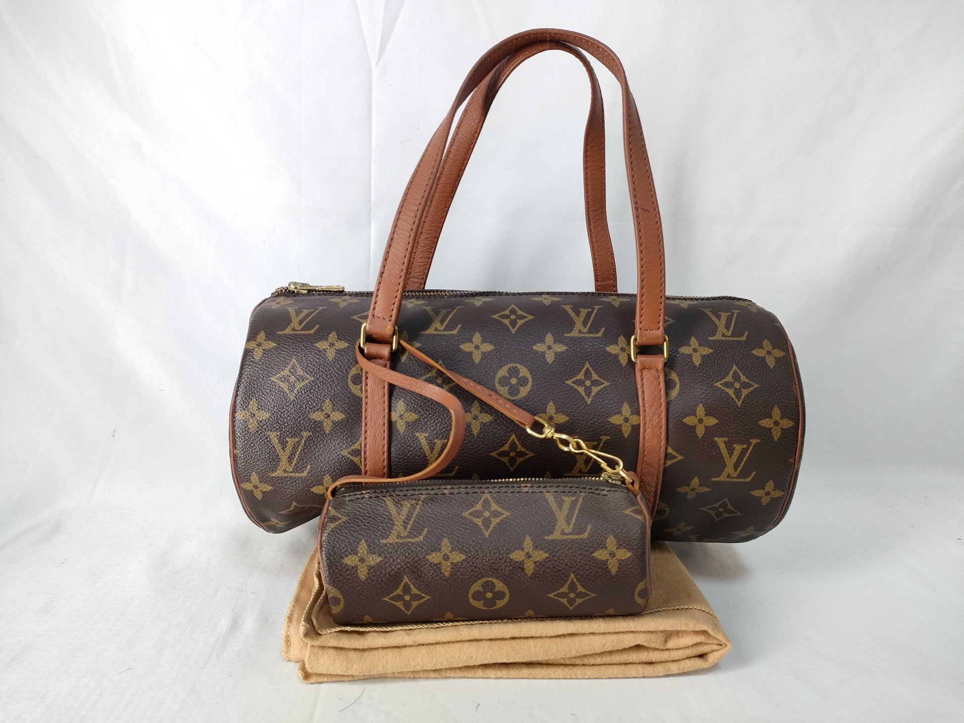 LOUIS VUITTON Monogram Papillon 30 Handbag with Pouch