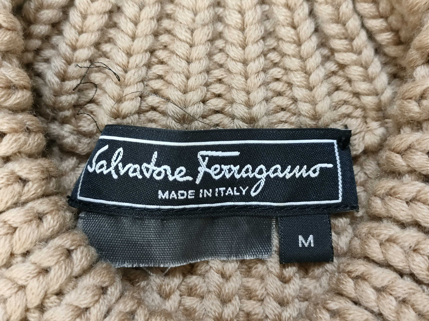 Salvatore Ferragamo knit beige wool top, size M