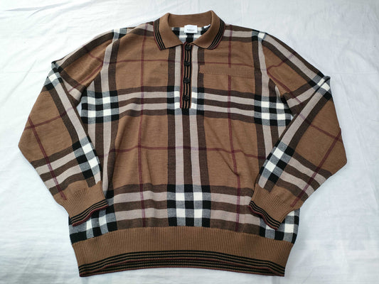 BURBERRY Wool Knit Check M Tops