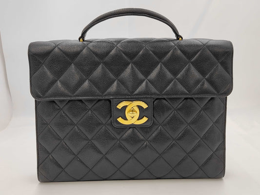 CHANEL Briefcase Caviar Skin Business Bag