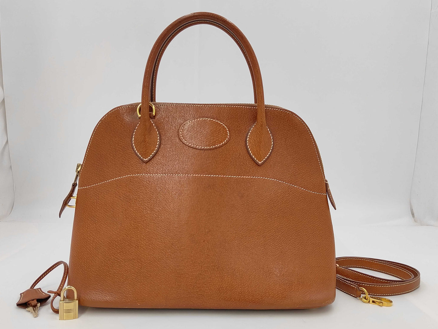 HERMES Bolide 31 Brown Handbag with GD Hardware and D Stamp