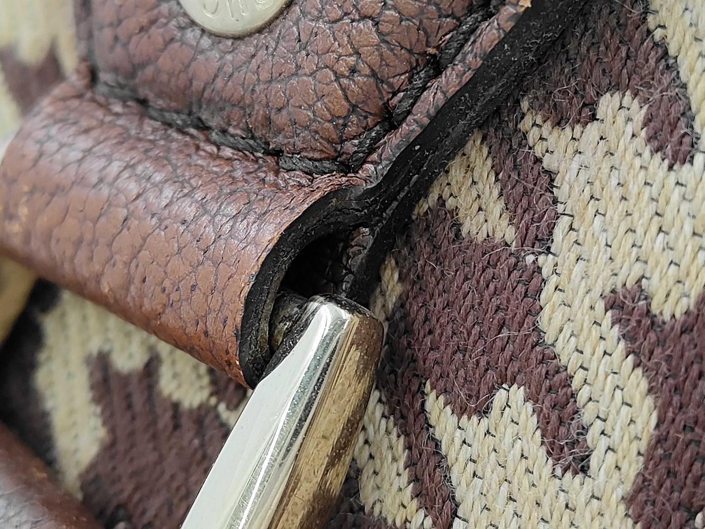 GUCCI GUCCI Sherry Line Boston Bag Houndstooth Pattern Bag