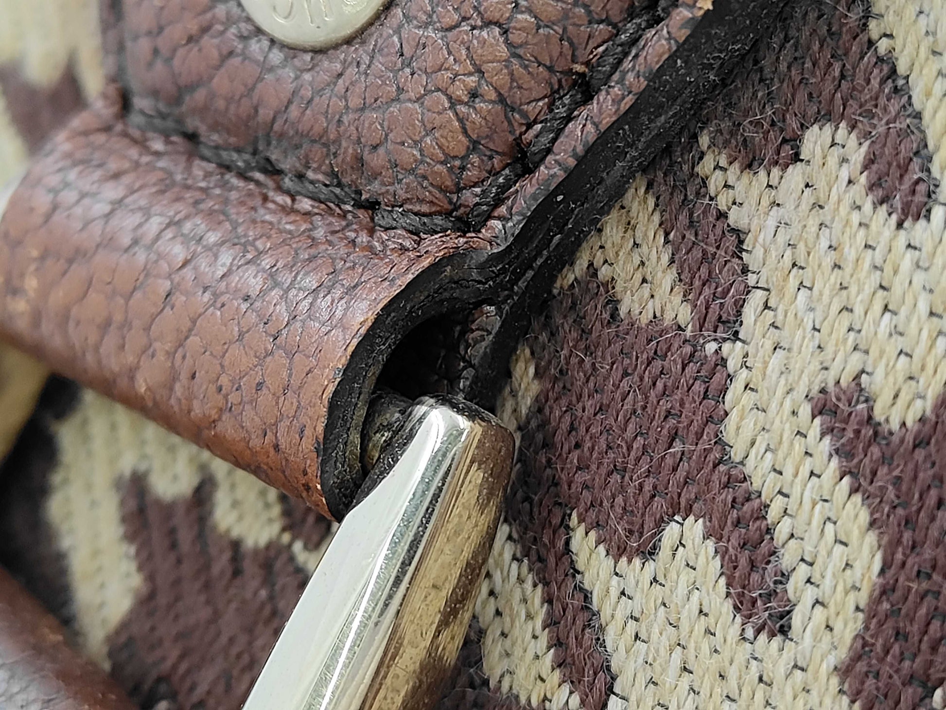 GUCCI GUCCI Sherry Line Boston Bag Houndstooth Pattern Bag