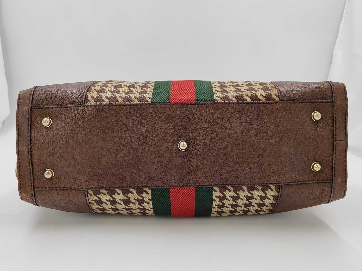 GUCCI GUCCI Sherry Line Boston Bag Houndstooth Pattern Bag