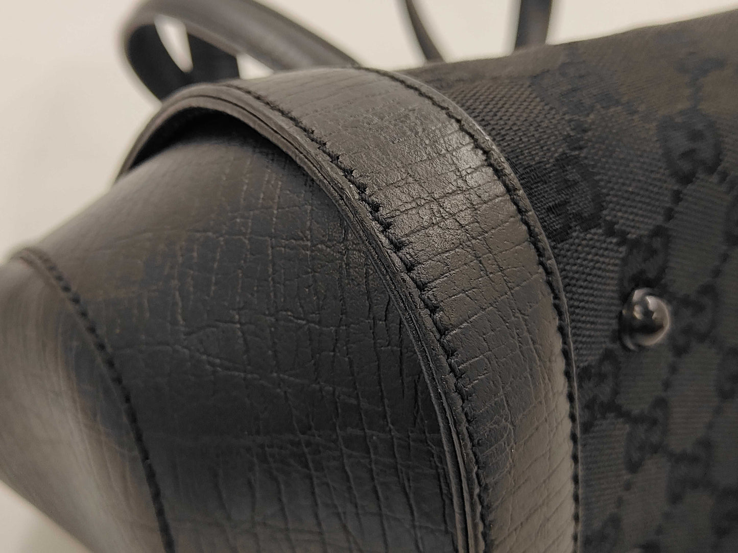 GUCCI GUCCI GG Canvas Bamboo Handbag Bag