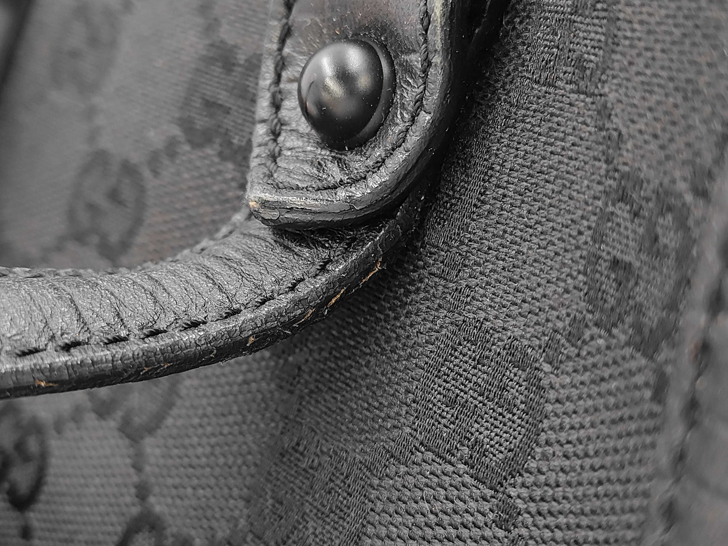 GUCCI GUCCI GG Canvas Bamboo Handbag Bag