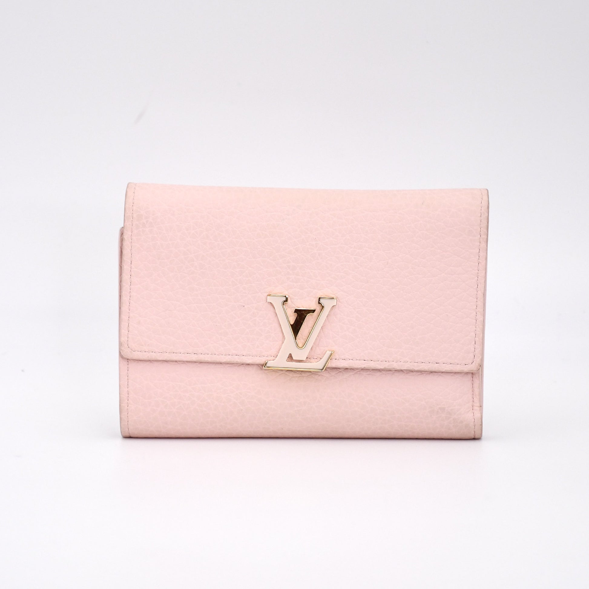 LOUIS VUITTON Taurillon Capucines Compact Wallet M82361 Jasmine Pink RFID Ready, Box and Dust Bag Included