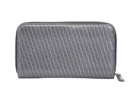 FENDI FENDI Travel Wallet 7M0276 Leather Round Zip Wallet Black Wallet