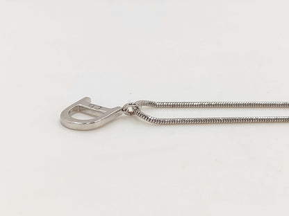 Dior Christian Dior Silver D Logo Necklace