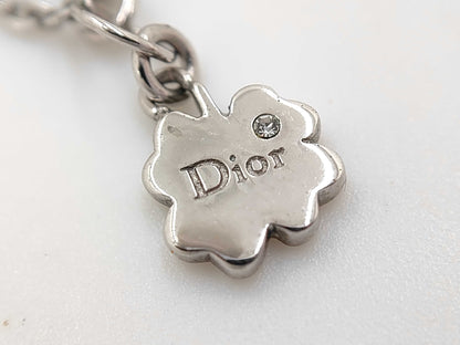 Dior Christian Dior Silver Heart Rhinestone Necklace