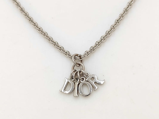 Dior Christian Dior Silver DIOR Logo Necklace