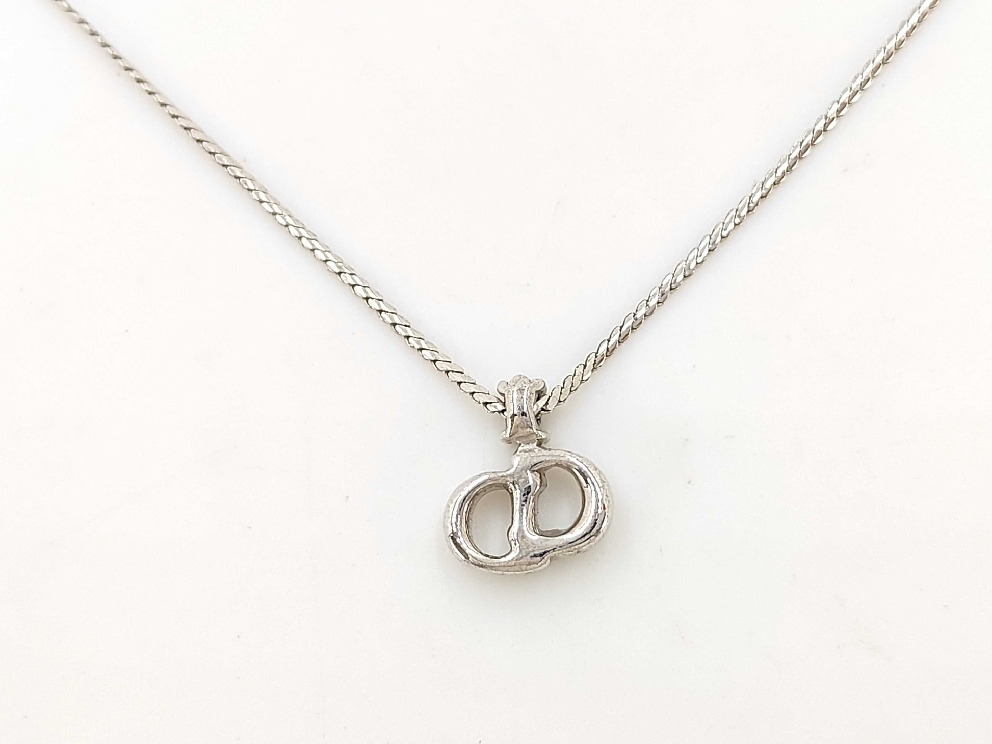 Dior Christian Dior Silver CD Logo Necklace
