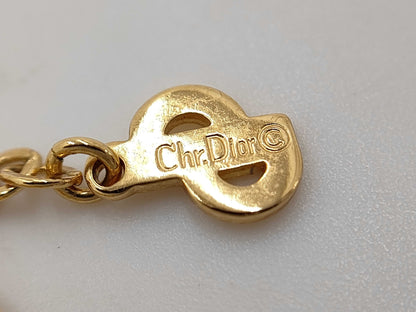 Dior Christian Dior Gold Heart Rhinestone Necklace