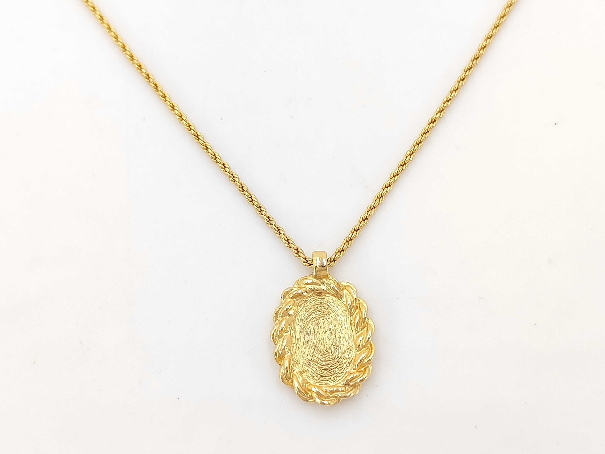 Dior Christian Dior Gold Logo Plate Necklace