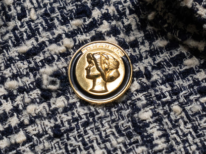 CHANEL 1988 Spring/Summer Runway Mademoiselle Button Tweed Coat