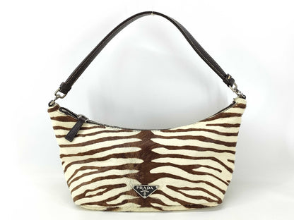 PRADA Prada Harako Accessory Pouch Zebra Handbag