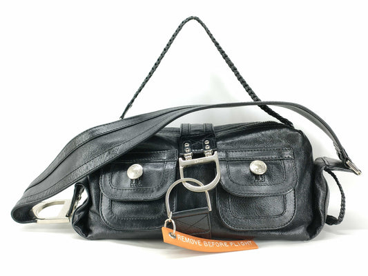 Dior Flight Line One-Shoulder Bag Leather Black Handbag