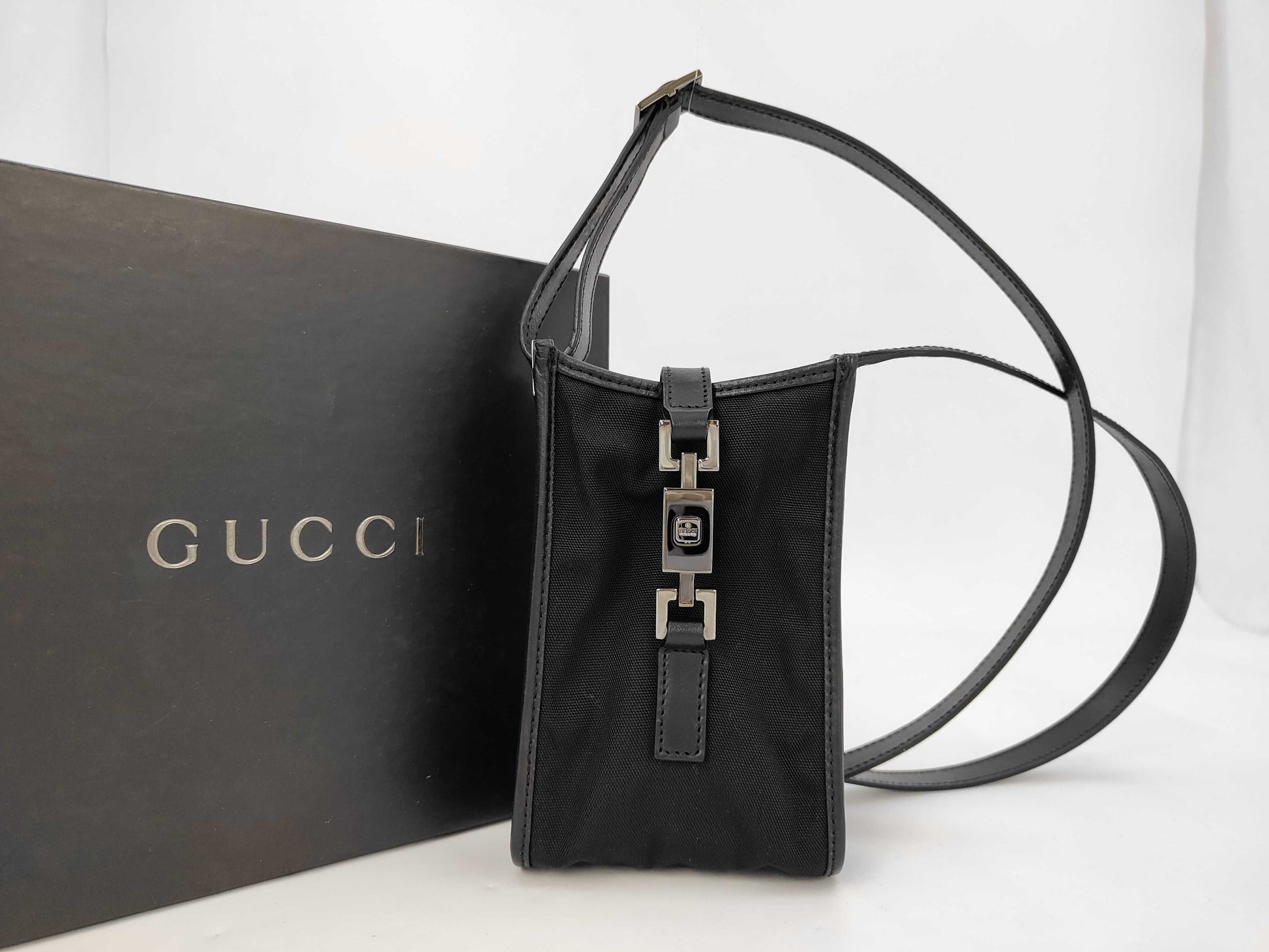GUCCI Jackie Nylon and Leather Shoulder Bag