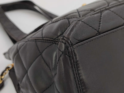 CHANEL Lambskin Turnlock Tote Bag