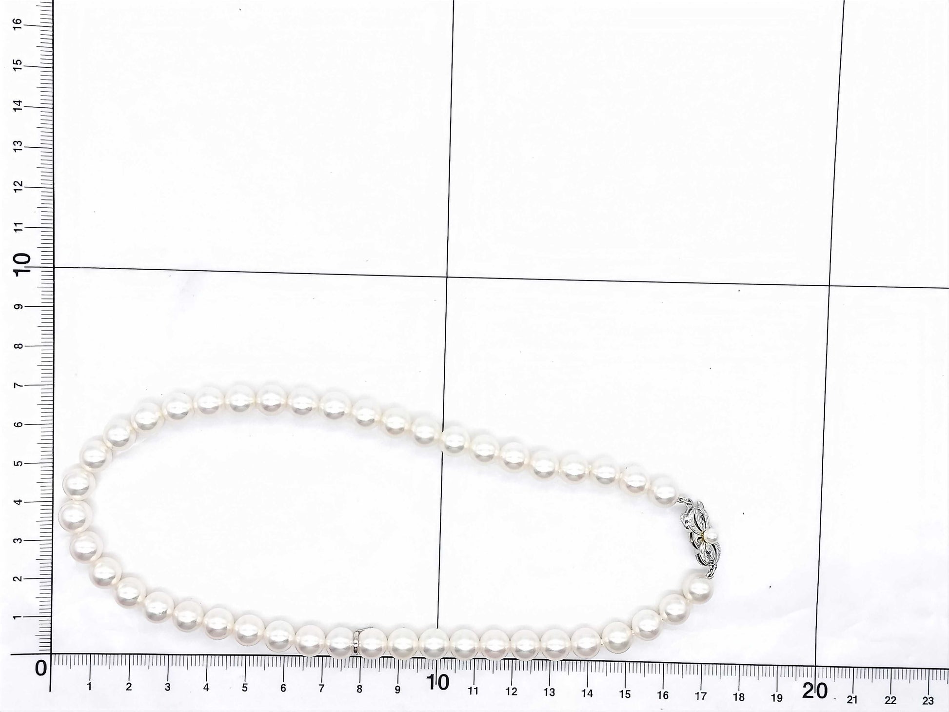 MIKIMOTO M Charm Akoya Pearl Diameter Approx. 8.0mm-8.5mm K14WG 36.8g Necklace 