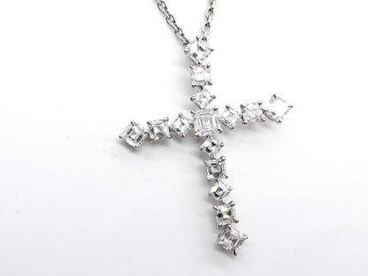 HARRY WINSTON Madonna Cross Large Diamond PT950 11.4g Necklace