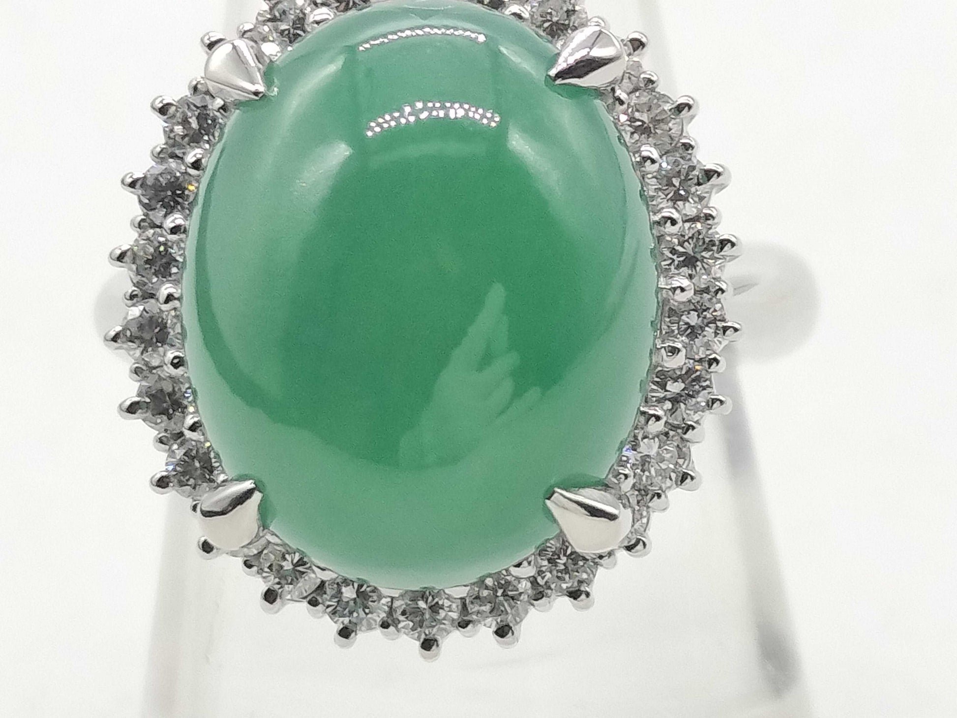 Jade 14.36ct D0.68ct PT900 15.6g Ring 