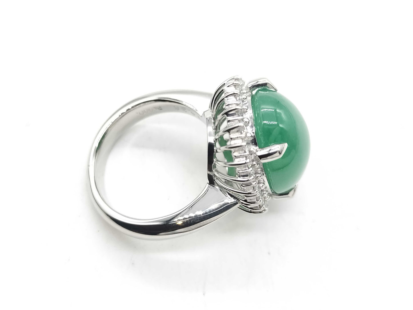 Jade 14.36ct D0.68ct PT900 15.6g Ring 