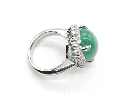 Jade 14.36ct D0.68ct PT900 15.6g Ring 