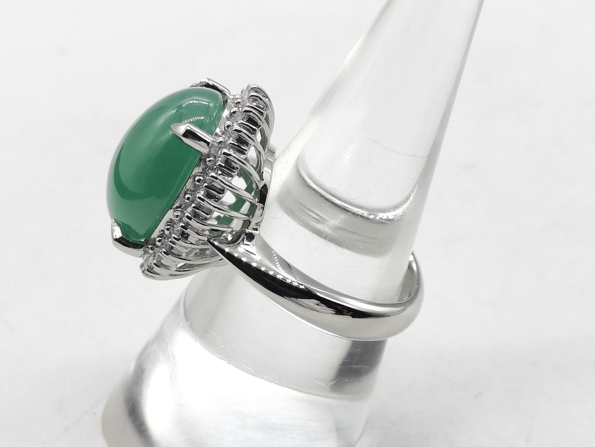 Jade 14.36ct D0.68ct PT900 15.6g Ring 