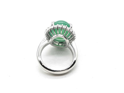 Jade 14.36ct D0.68ct PT900 15.6g Ring 