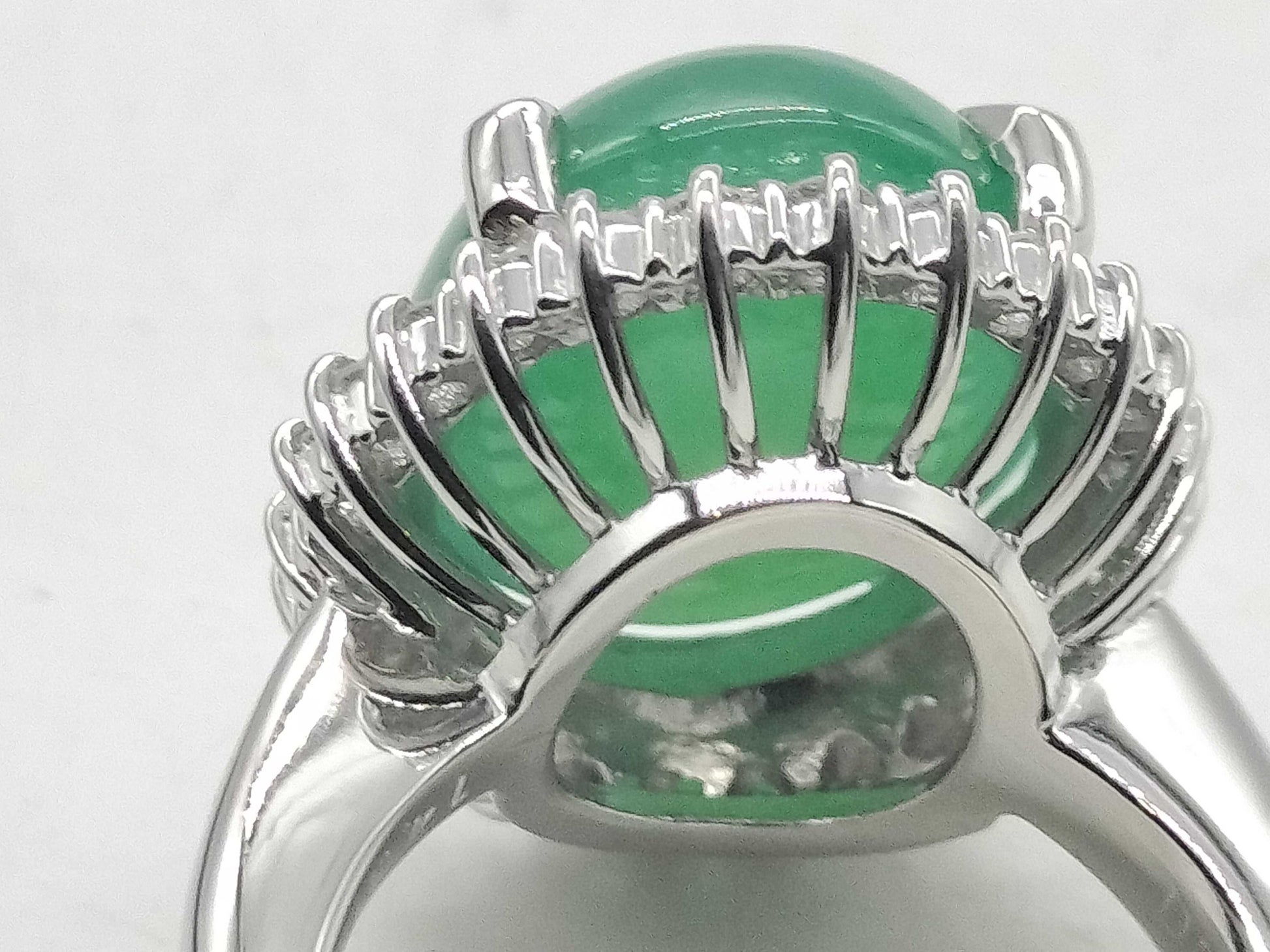 Jade 14.36ct D0.68ct PT900 15.6g Ring 