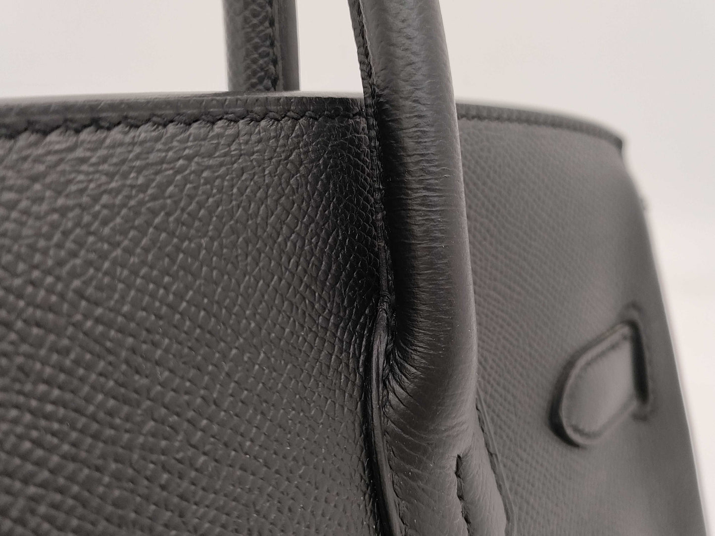 HERMES Birkin 30 Black Gold Hardware C Stamp Handbag